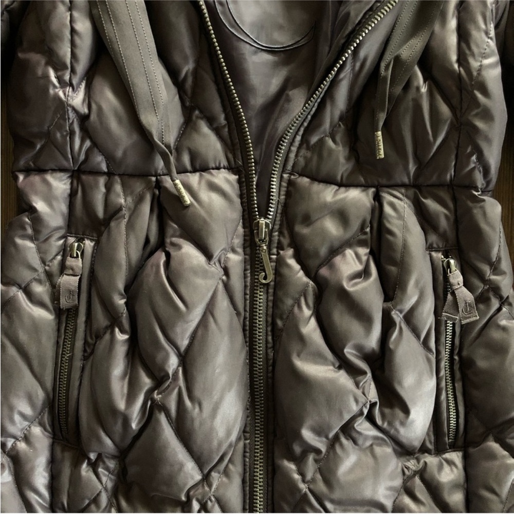 Juicy Couture Women’s Hooded Full Zip Puffer Down Jacket Removable Fur Sz. M - Picture 4 of 13
